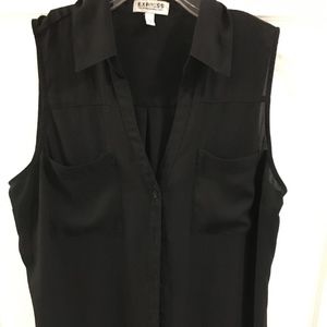 EXPRESS PORTOFINO SLEEVELESS SHIRT BLACK LARGE